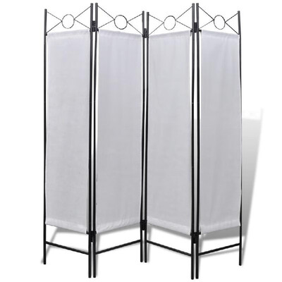 

4-Panel Room Divider Privacy Folding Screen White 5 3" x 5 11