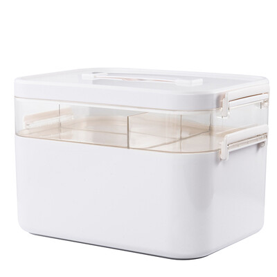 

Vilscijon Wei Jian Household Medicine Box Multi-function Drug Storage Box Plastic Multi-layer Cosmetic Storage Box 6663 Medium White