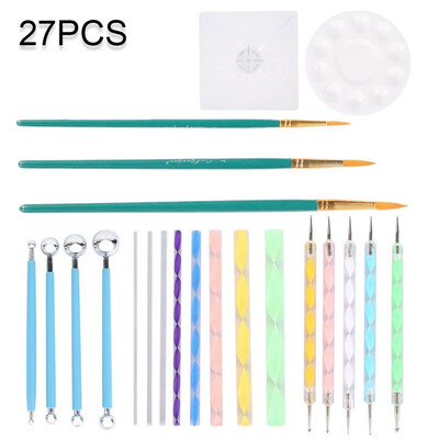 

27 Pieces Mandala Dotting Tools for Rocks Different Size Painting Tools Including Mandala Stencils&Paint Pallet Mandala Art