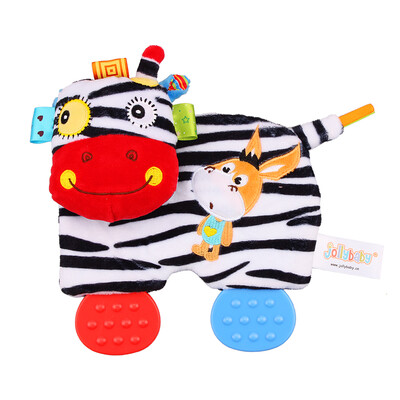 

Baby Comforter Plush Teething Toys Cartoon Animals with Magic Mirror Baby Soothing Toys Pink Cat