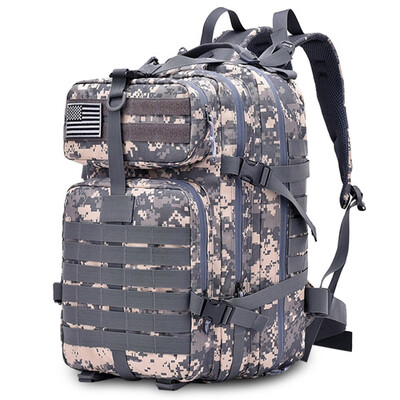 

45L Tactical Backpack Assault Pack Army Bag Outdoor Pack Rucksack travel bags with US Flag Patch for Hunting Shooting Camping
