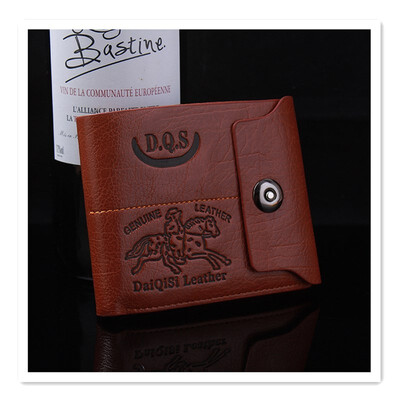 

New mens wallet soft leather short paragraph vertical multi-card leather wallet mens card package driving license wallet youth