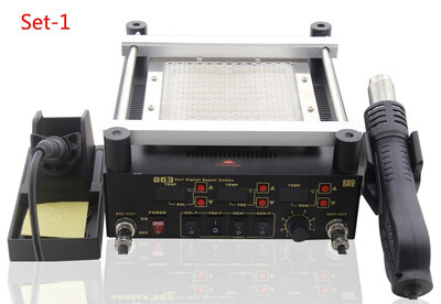 

Gordak 863 3 in 1 Digita Hot Air Heat Gun BGA Rework Solder Station Electric Soldering iron IR Infrared Preheating Station 220V