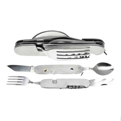 

Multi Functional Camping Tool Spoon Fork Knife Can Opener&More