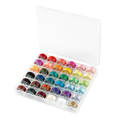 

36Pcs Sewing Machine Bobbin Threads with Case for BrotherBabylockJanomeElnaSinger Assorted Colors