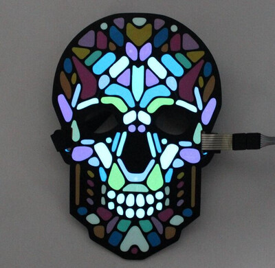 

LED Sound Control Luminous Mask Nightclub Masquerade Quick Hand Shake Artifact Fluorescent LED Light Mask Voice Control