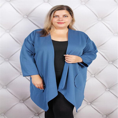 

New autumn&winter V-neck long cardigan pocket knit jacket loose sweater bat shirt