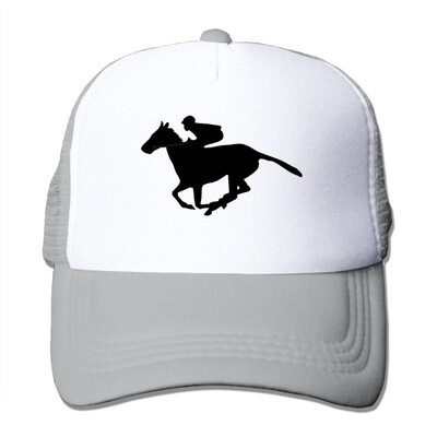 

Vintage Style Horse Racing Silhouette Unisex Mesh Baseball Caps Dad Trucker Hats