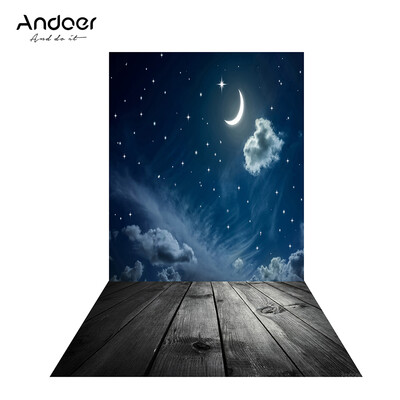 

Andoer 15 09m49 30ft Backdrop Photography Background Twinkle Moon Star Wood Floor Picture for DSLR Camera Children Newbor
