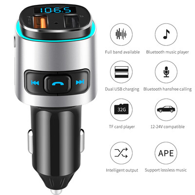 

Willstar BC41 FM Transmitter aux bluetooth Modulator Wireless Handsfree BT42 Car Kit MP3 Player with QC30 Fast Charge Output