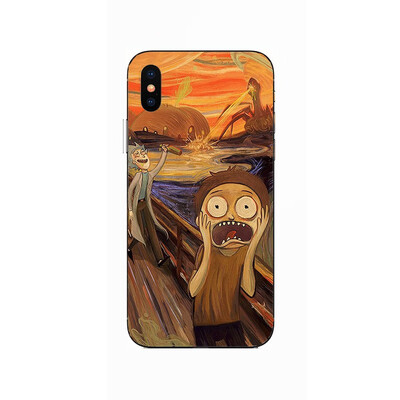 

Fashion Rick&Morty Cartoon soft silicone Painting Case For Apple iPhone 6 6s 7 8 Plus X XR XS Max Soft TPU Printed Cover