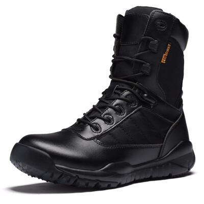 

Military boots mens tactical boots light black training boots mens high-top outdoor hiking boots breathable wear-resistant desert boots