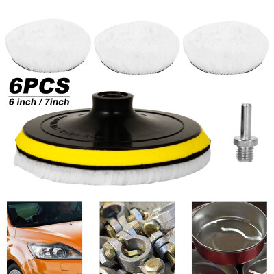 

6Pcs 67 Soft Wool Polishing Buffer Pads Gross Polish Kit For Car Polisher