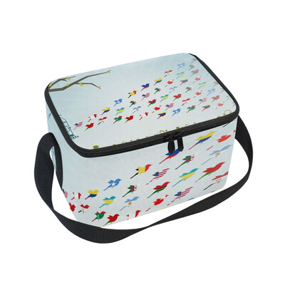 

ALAZA Lunch Box Different Country Flags Insulated Lunch Bag Large Cooler Tote Bagfor Men Women