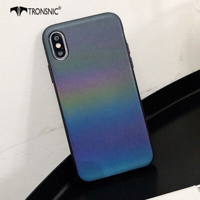 

TRONSNIC Gradient Rainbow Phone Case for iPhone X XS Soft Leather Case Covers Holographic Colorful