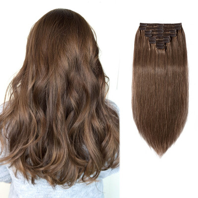 

100 Remy Human Hair Real Thick Clip In Human Hair Extension 8 pcs