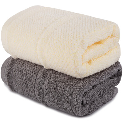 

Sanli towel home textile cotton satin towel 2 strips soft strong absorbent wash towel couple towel cleansing towel 34×70cm gray beige