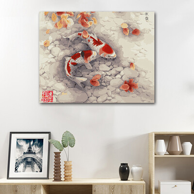 

Inkfish diy digital painting 8344 more than 4050cm in the year Filling the living room landscape coloring hand-painted oil painting decorative painting