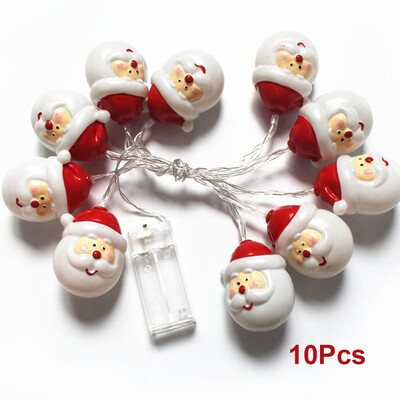 

Lovely Holiday Lamp Decoration Cute Christmas Santa Claus Pendant Decorative 1020Pcs LED Bulbs Lights String
