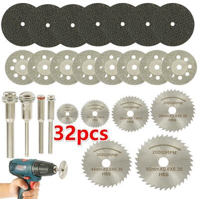 

32pcs Diamond Resin Cutting Disc Saw Blade Grinding Wheel Set for Rotary Tool Kit