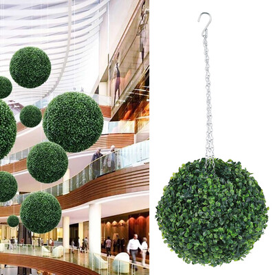

Willstar Best Artificial Pair of Green Boxwood Buxus Topiary Ball grass hanging garden