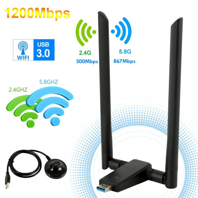 

USB 30 WiFi Adapter 1200M Wifi Dongle Dual Band Double Antenna Wireless Adapter Wifi Stick