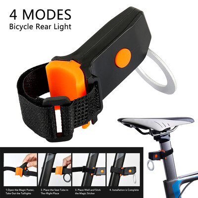 

Willstar Waterproof Bicycle Smart Brake Light Sense LED USB Tail Light Rear Lamp