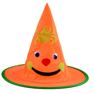 

New&new fine arts Halloween party cute expression hat masquerade wizard cosplay dress up magician props children adult performance tip hat fragrant orange