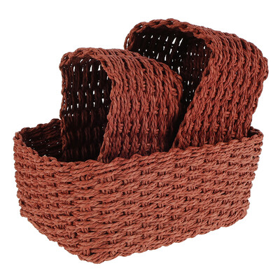 

Willstar Set of 3 Woven Storage Baskets Recycled Paper Rope Bin Organizer Divider for Cupboards Drawer Closet Shelf Dresser