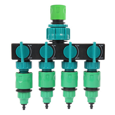 

Garden Irrigation 4 Way Tap Hose Pipe Splitter with Quick Connector