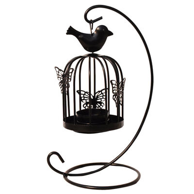 

Hanging Design Metal Vintage Butterfly Pattern Lantern Candlestick Wedding Home Decor Bird Cage Candle Holder Home Decoration
