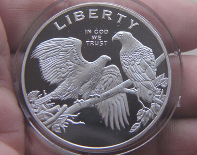 

40MM The bald eagle Great sea of USA Silver plated Souvenir Coin medal liberty