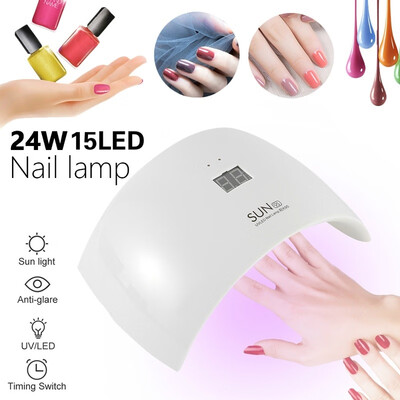 

Fashion 24W 15LED Smart Infrared Sensor UV Sunlight Nail Dryer Lamp Gel Polish Curing Timing Manicure Machine USB 3 Timers
