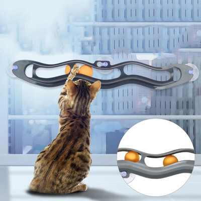 

Sliverysweet Interactive Track Ball Toy Cat Window Suction Cup Track Ball Cat Toys Pet Favors