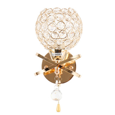 

Modern Globe Metal Chrome Crystal Wall Sconce Bedside Lamp Lighting Fixture