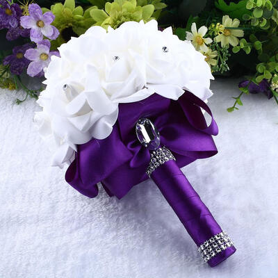 

Handmade Brooch Bride Rhinestone Bridesmaid Bouquet For Wedding Decorative Flowers New
