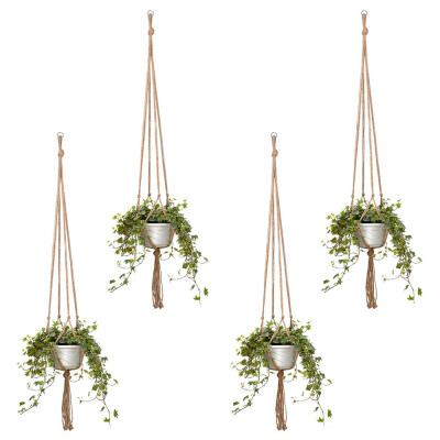 

Willstar 4PCS-295 ft Macrame Rope Plant Hanger Basket Flower Pot Hanging Holder Garden Decor