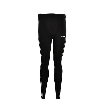 

Li Ning LI-NING fitness clothes yoga clothes running fitness tight-fitting sports pants badminton pants mens trousers AULN147-1 flower yarn black
