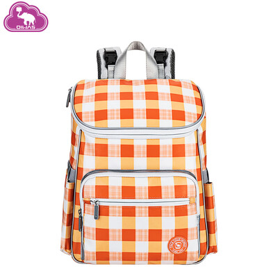 

Diaper Bag Pad Backpack Travel Waterproof Polyester 3 In 1 Pink Green Baby Print Customized Tote