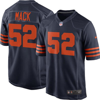 

Mens Football Jersey Chicago Bears Khalil Mack Navy Throwback Game Jersey