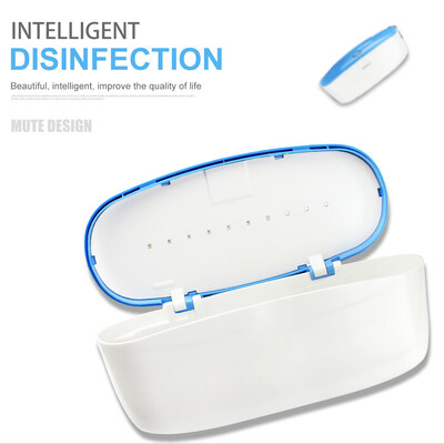 

USB Nail Art Tool Clean Sterilizing Box Storage Box Case Organizer-BLUE
