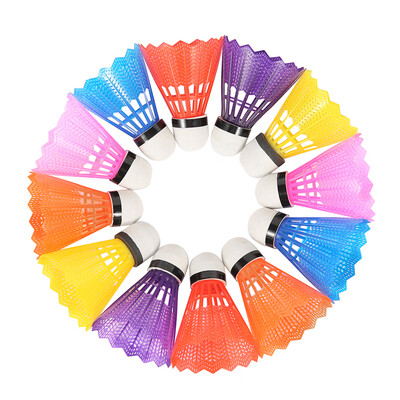 

12PCS Colorful Plastic Badminton Shuttlecocks Durable Badminton Ball for Training Exercise