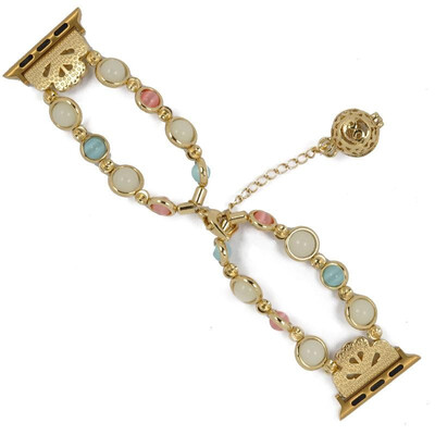 

Luminous agate strap For Apple watch band 44mm 40mm iwatch series 4 3 2 1 42mm 38mm Woman pearl wrist band bracelet belt
