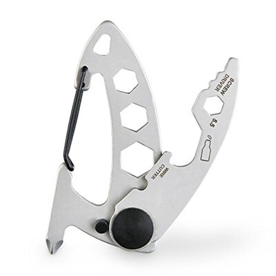 

Stainless Steel Multi Tool Key Chain EDC Kit Carabiner Clip for TravelingFishingCampingHiking