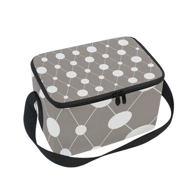 

ALAZA Lunch Box Insulated Geometric Circles Lunch Bag Large Cooler Tote Bag for Men Women