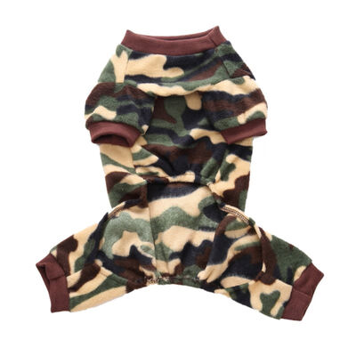 

Fleece Thermal Pet Clothes for Pet Camouflage Pajamas Coat Jumpsuit