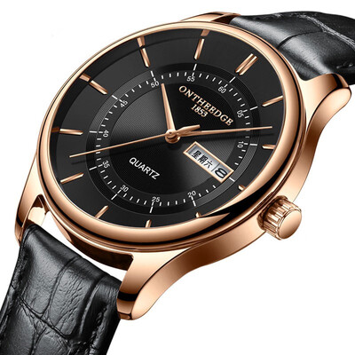 

Men Watch Masculino Genuine Leather Strap Wristwatch Para Hombre Waterproof Fashion Watch