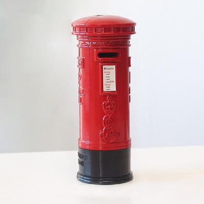

Piggy Bank Vintage British Telephone Booth&Postbox Volume about 200 coins