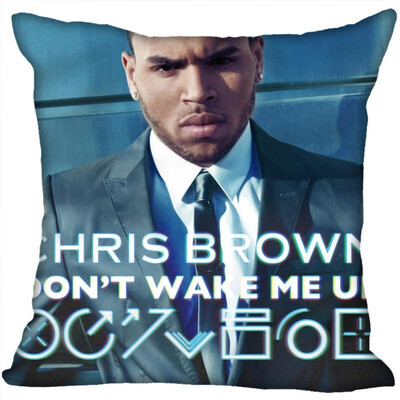 

Chris Brown Pillow Cover Bedroom Home Office Decorative Pillowcase Square Zipper Pillow Cases Satin Fabric No Fade 35x35CM 35x35CM