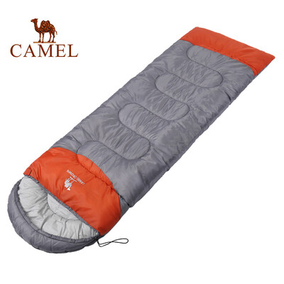 

Camel sleeping bag adult outdoor travel portable autumn&winter thickening camping cold single adult across dirty sleeping bag A8W03003 orange fight gray left 16KG